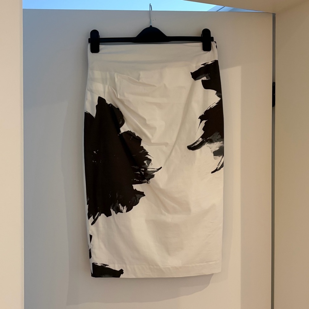 Black and White Floral Skirt